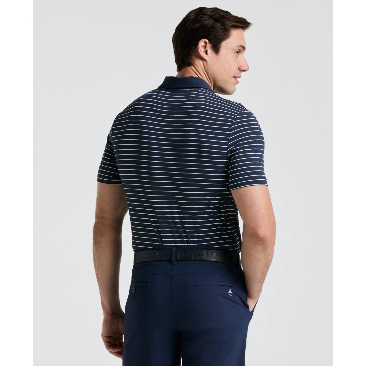 Original Penguin The Heritage Stripe Golf Polo Shirt In Black Iris(The Heritage Stripe Golf Polo Shirt Blue Ogksf043gg 417) 2 Original Penguin The Heritage Stripe Golf Polo Shirt In Black Iris(The Heritage Stripe Golf Polo Shirt Blue Ogksf043gg 417) - Image 2