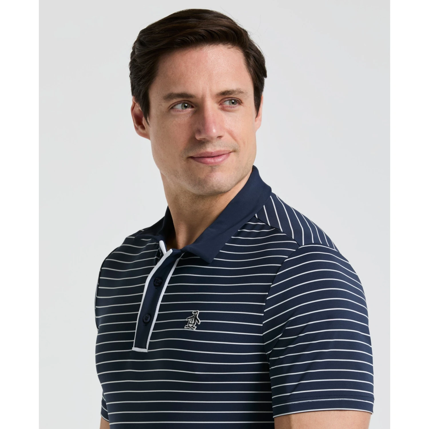 Original Penguin The Heritage Stripe Golf Polo Shirt In Black Iris(The Heritage Stripe Golf Polo Shirt Blue Ogksf043gg 417) 3 Original Penguin The Heritage Stripe Golf Polo Shirt In Black Iris(The Heritage Stripe Golf Polo Shirt Blue Ogksf043gg 417) - Image 3