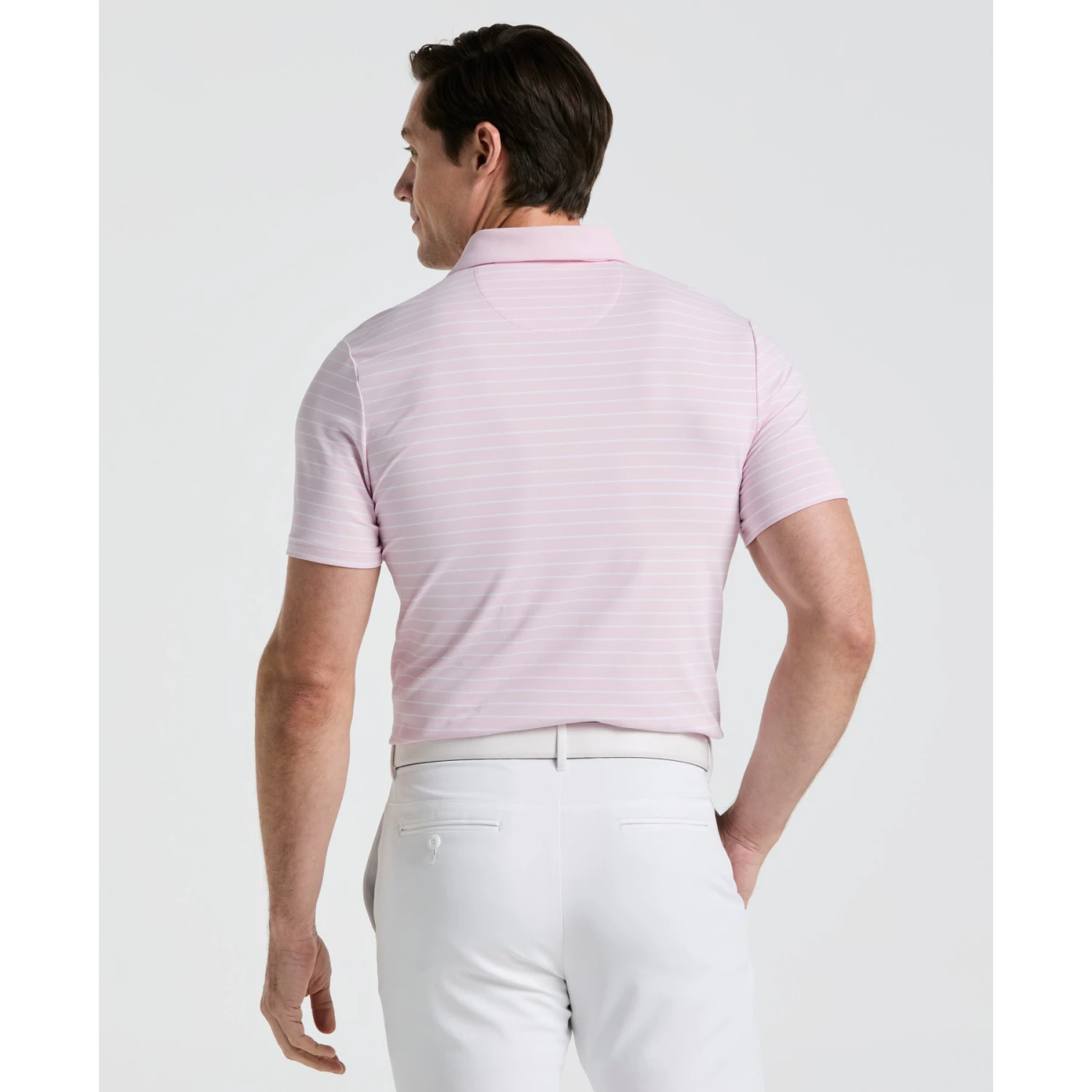 Original Penguin The Heritage Stripe Golf Polo Shirt In Charm Pink(The Heritage Stripe Golf Polo Shirt Pink Ogksf043gg 689) 2 Original Penguin The Heritage Stripe Golf Polo Shirt In Charm Pink(The Heritage Stripe Golf Polo Shirt Pink Ogksf043gg 689) - Image 2