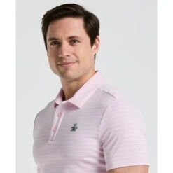 Original Penguin The Heritage Stripe Golf Polo Shirt In Charm Pink(The Heritage Stripe Golf Polo Shirt Pink Ogksf043gg 689) 7 Original Penguin The Heritage Stripe Golf Polo Shirt In Charm Pink(The Heritage Stripe Golf Polo Shirt Pink Ogksf043gg 689) -Original Penguin Outlet OGKSF043 689 alt2