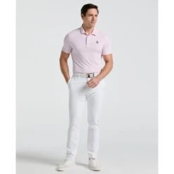 Original Penguin The Heritage Stripe Golf Polo Shirt In Charm Pink(The Heritage Stripe Golf Polo Shirt Pink Ogksf043gg 689) 8 Original Penguin The Heritage Stripe Golf Polo Shirt In Charm Pink(The Heritage Stripe Golf Polo Shirt Pink Ogksf043gg 689) -Original Penguin Outlet OGKSF043 689 alt3