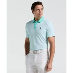 Original Penguin Pete's Tee Time Golf Polo In Pool Blue(Petes Tee Time Golf Polo Shirt Blue Ogksf045gg 445)