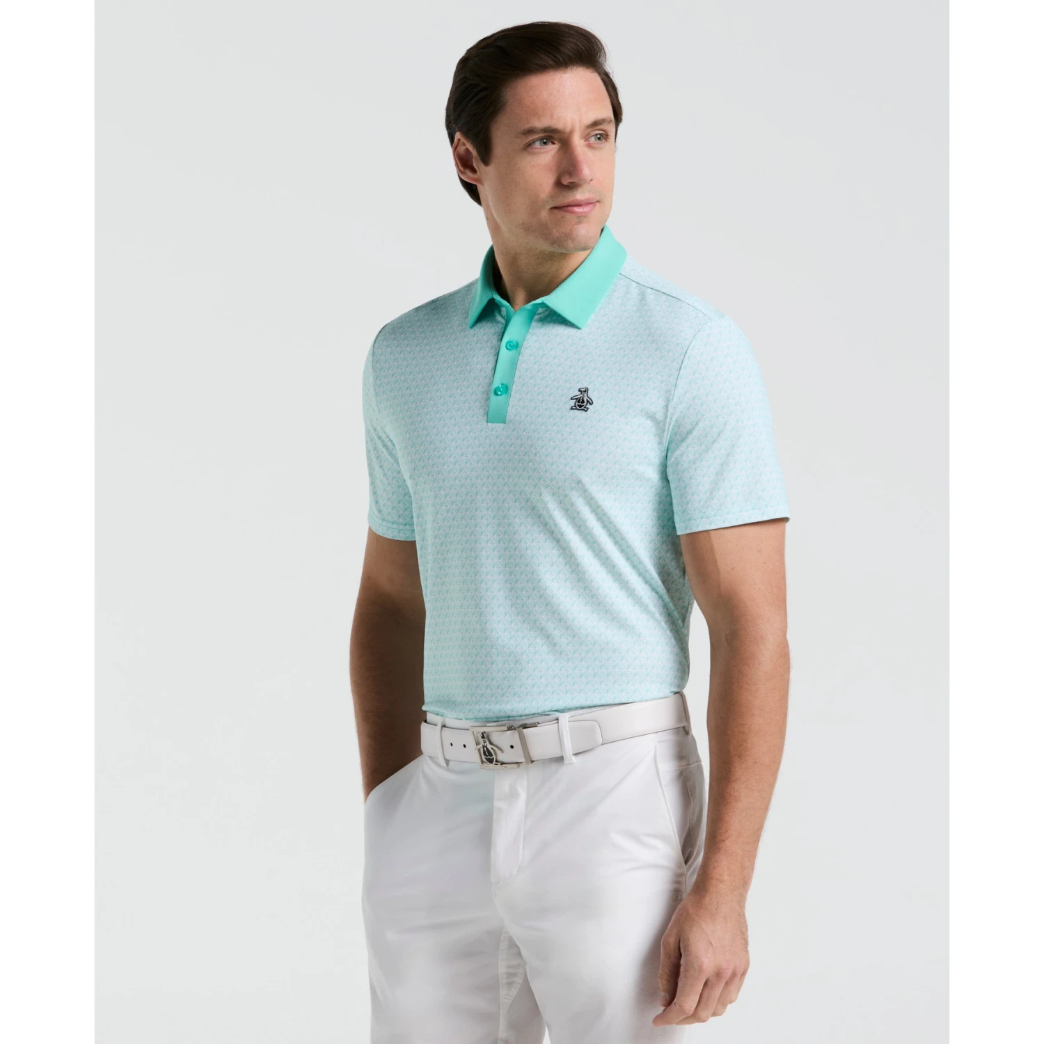 Original Penguin Pete's Tee Time Golf Polo In Pool Blue(Petes Tee Time Golf Polo Shirt Blue Ogksf045gg 445) 1 Original Penguin Pete's Tee Time Golf Polo In Pool Blue(Petes Tee Time Golf Polo Shirt Blue Ogksf045gg 445)