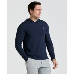 Original Penguin Performance Earl Golf Hoodie In Black Iris(Performance Earl Golf Hoodie Blue Ogksf0b7gg 417)