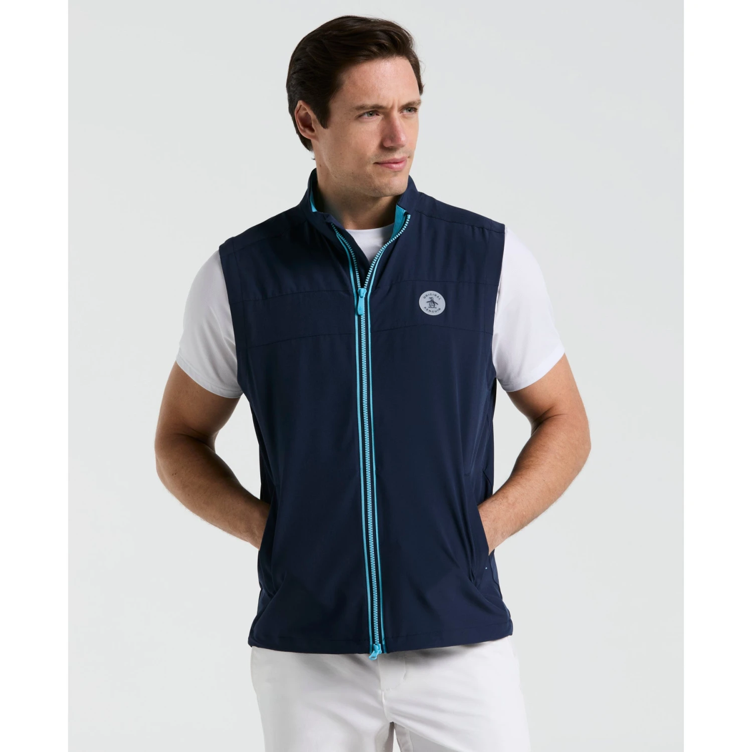 Original Penguin Heritage Lightweight Packable Golf Gilet In Black Iris(Heritage Lightweight Packable Golf Gilet Blue Ogvsf010gg 417) 1 Original Penguin Heritage Lightweight Packable Golf Gilet In Black Iris(Heritage Lightweight Packable Golf Gilet Blue Ogvsf010gg 417)