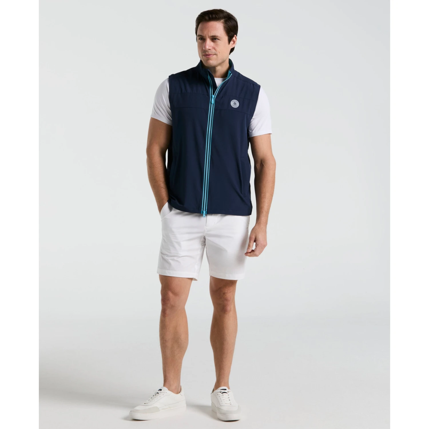 Original Penguin Heritage Lightweight Packable Golf Gilet In Black Iris(Heritage Lightweight Packable Golf Gilet Blue Ogvsf010gg 417) 4 Original Penguin Heritage Lightweight Packable Golf Gilet In Black Iris(Heritage Lightweight Packable Golf Gilet Blue Ogvsf010gg 417) - Image 4
