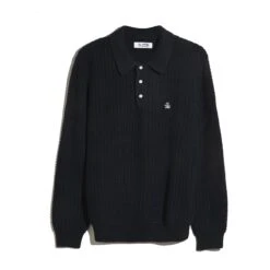 Original Penguin Zigzag Stitch Long Sleeve Sweater Polo In Dark Sapphire(Zigzag Stitch Long Sleeve Sweater Polo Blue Opgf2502gp 413) -Original Penguin Outlet OPGF2502 413 alt4