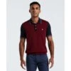 Original Penguin Colourblock Sweater Polo In Cabernet(Colourblock Sweater Polo Red Opgf2503gp 605)