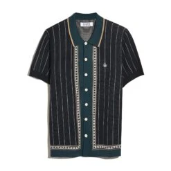 Original Penguin Striped Button Front Sweater Polo In Dark Sapphire(Striped Button Front Sweater Polo Blue Opgf2508gp 413) 9 Original Penguin Striped Button Front Sweater Polo In Dark Sapphire(Striped Button Front Sweater Polo Blue Opgf2508gp 413) -Original Penguin Outlet OPGF2508 413 alt4