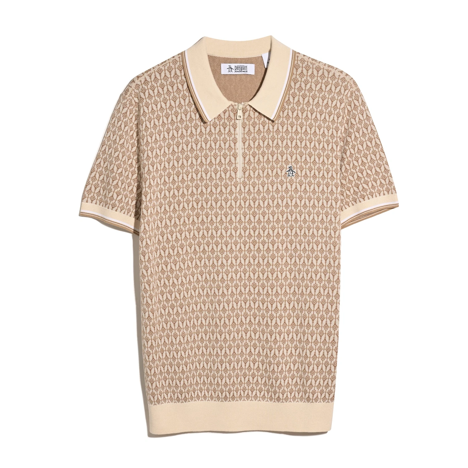 Original Penguin Geometric Jacquard 1/4 Zip Sweater Polo In Birch(Geometric Jacquard 1 4 Zip Sweater Polo Beige Opgf2509gp 252) 5 Original Penguin Geometric Jacquard 1/4 Zip Sweater Polo In Birch(Geometric Jacquard 1 4 Zip Sweater Polo Beige Opgf2509gp 252) - Image 5