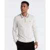 Original Penguin Tipped Quarter Zip Long Sleeve Sweater Polo In Birch Heather(Tipped Quarter Zip Long Sleeve Sweater Polo Beige Opgf2510gp 110)