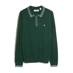 Original Penguin Tipped Quarter Zip Long Sleeve Sweater Polo In Botanical Green Heather(Tipped Quarter Zip Long Sleeve Sweater Polo Green Opgf2510gp 394) 9 Original Penguin Tipped Quarter Zip Long Sleeve Sweater Polo In Botanical Green Heather(Tipped Quarter Zip Long Sleeve Sweater Polo Green Opgf2510gp 394) -Original Penguin Outlet OPGF2510 394 alt4