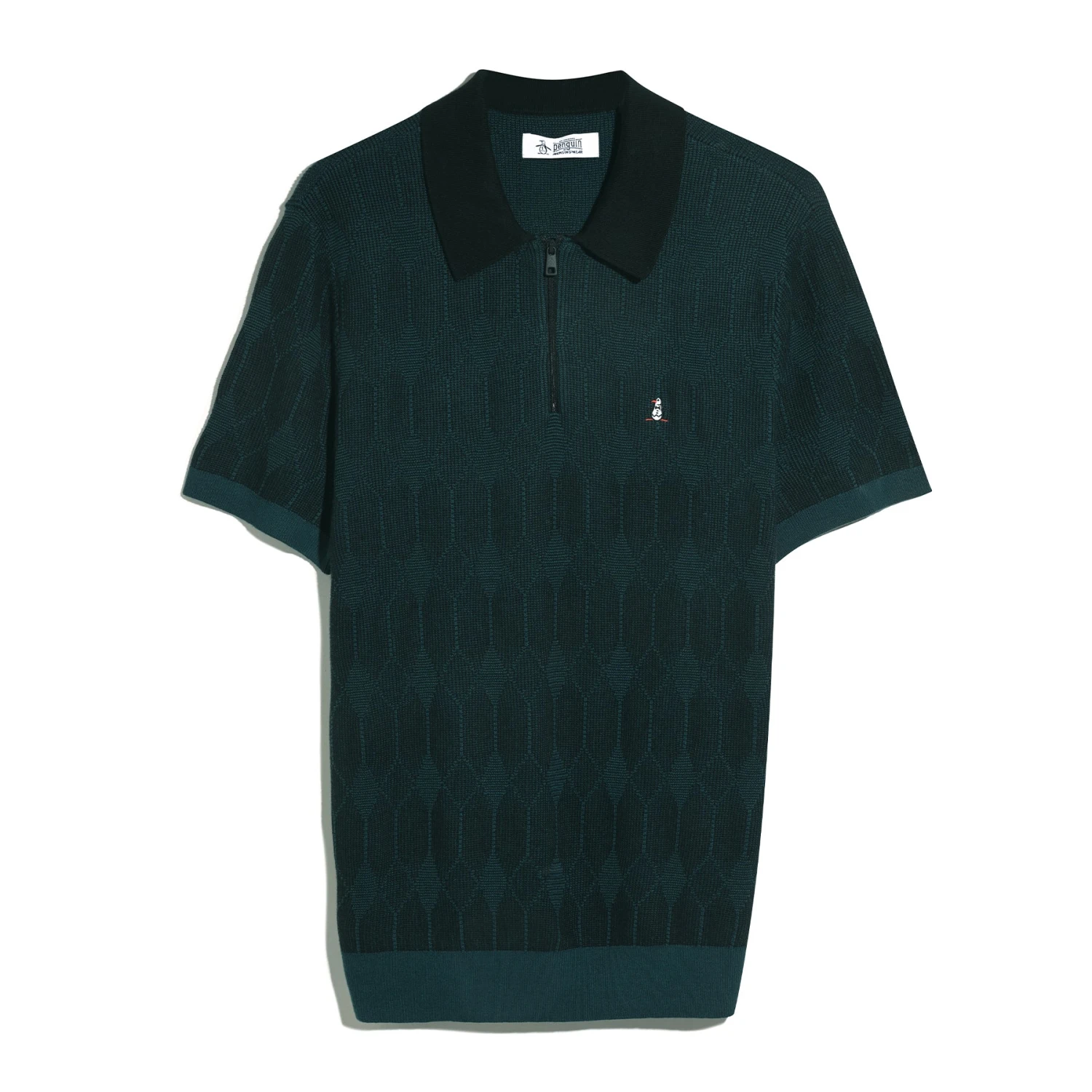 Original Penguin Icons Jacquard Quarter Zip Sweater Polo In Reflecting Pond(Icons Jacquard Quarter Zip Sweater Polo Blue Opgf2513gp 470) 5 Original Penguin Icons Jacquard Quarter Zip Sweater Polo In Reflecting Pond(Icons Jacquard Quarter Zip Sweater Polo Blue Opgf2513gp 470) - Image 5