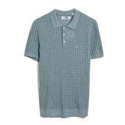 Original Penguin Drop Needle Textured Sweater Polo In Citadel(Drop Needle Textured Sweater Polo Blue Opgm2502gp 499) -Original Penguin Outlet OPGM2502 499 alt4
