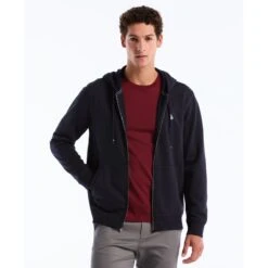 Original Penguin Sticker Pete Full Zip Hoodie In Dark Sapphire(Sticker Pete Full Zip Hoodie Blue Opkb0400gp 413)