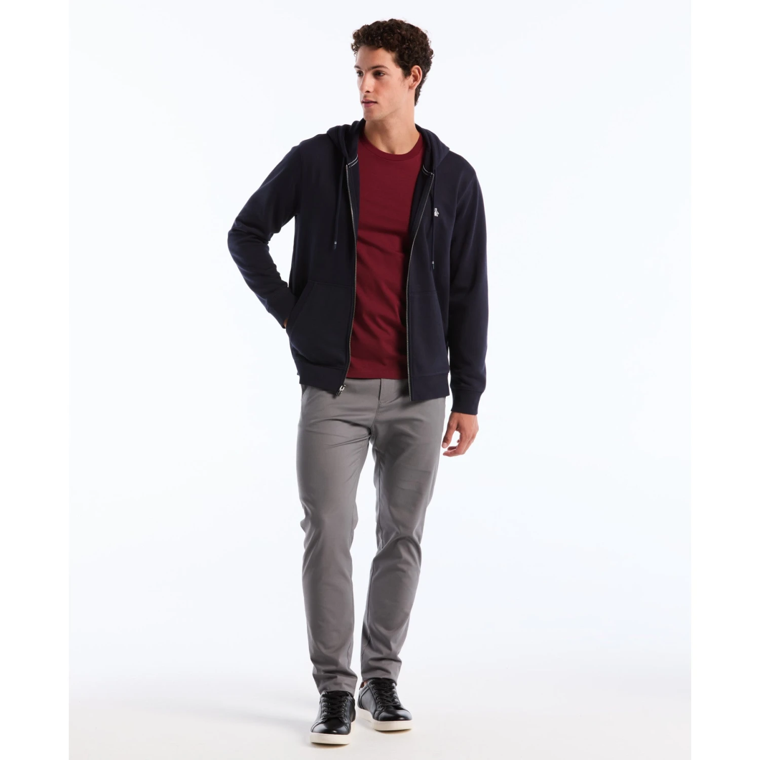 Original Penguin Sticker Pete Full Zip Hoodie In Dark Sapphire(Sticker Pete Full Zip Hoodie Blue Opkb0400gp 413) 4 Original Penguin Sticker Pete Full Zip Hoodie In Dark Sapphire(Sticker Pete Full Zip Hoodie Blue Opkb0400gp 413) - Image 4