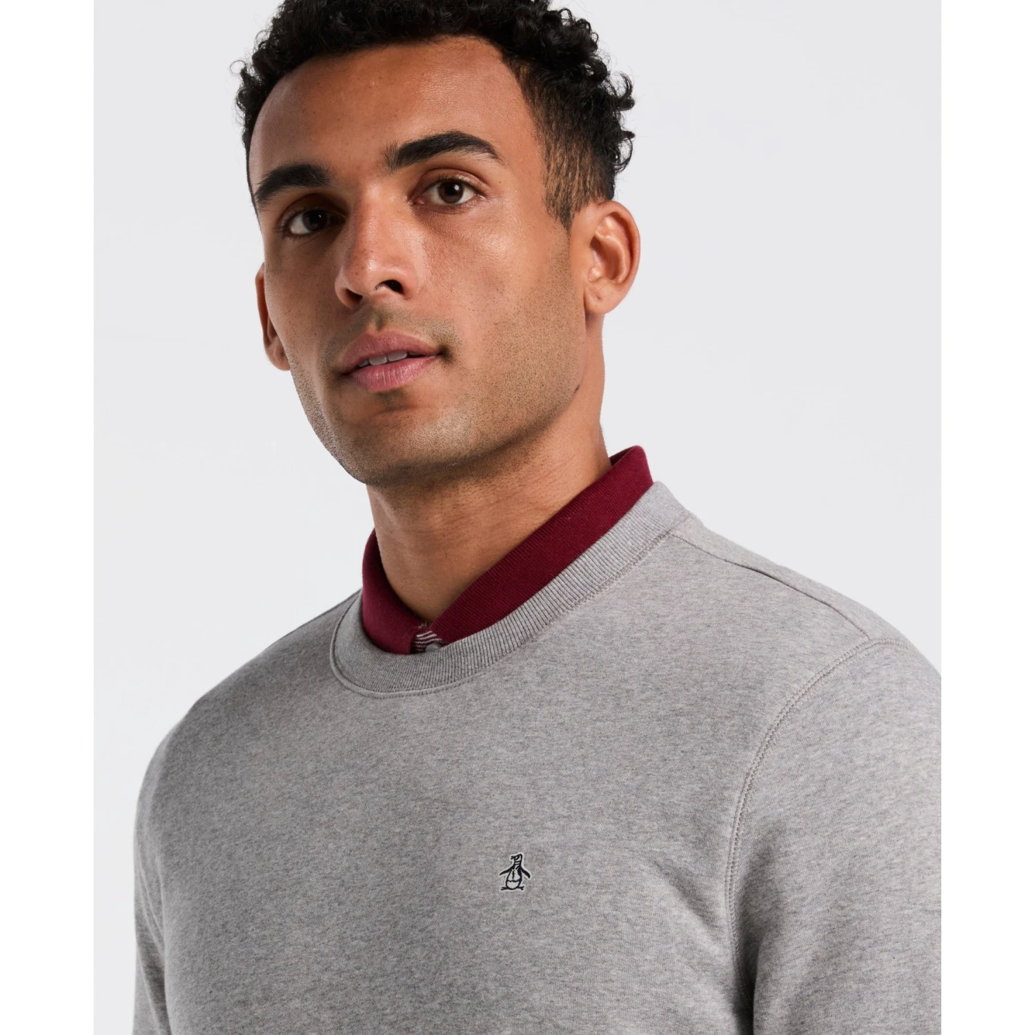 Original Penguin Sticker Pete Sweatshirt In Rain Heather(Sticker Pete Sweatshirt Grey Opkb0404gp 080) 3 Original Penguin Sticker Pete Sweatshirt In Rain Heather(Sticker Pete Sweatshirt Grey Opkb0404gp 080) - Image 3