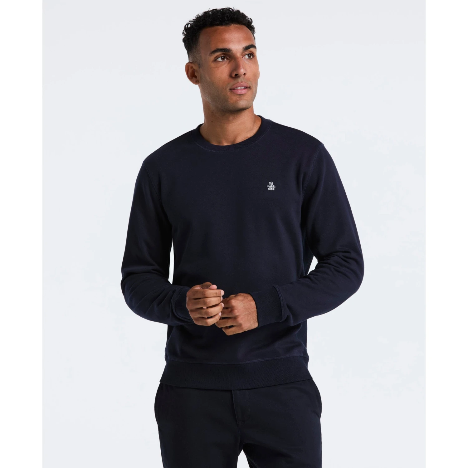 Original Penguin Sticker Pete Sweatshirt In Dark Sapphire(Sticker Pete Sweatshirt Blue Opkb0404gp 413) 1 Original Penguin Sticker Pete Sweatshirt In Dark Sapphire(Sticker Pete Sweatshirt Blue Opkb0404gp 413)