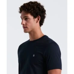 Original Penguin Pin Point Embroidered Logo Organic Cotton T-Shirt In Dark Sapphire(Pin Point Embroidered Logo Organic Cotton T Shirt Blue Opkb0903gp 413) -Original Penguin Outlet OPKB0903 413 alt2