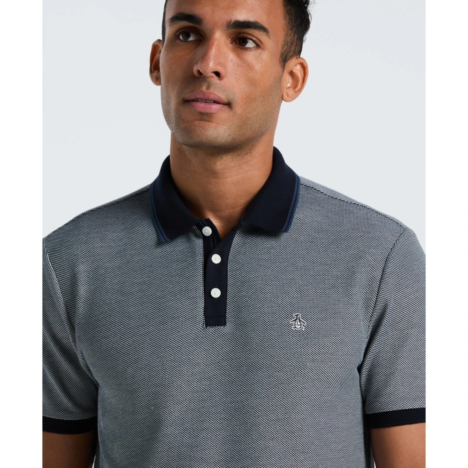 Original Penguin Tricolour Pique Polo Shirt In Dark Sapphire(Tricolour Pique Polo Shirt Blue Opkf2501gp 413) 3 Original Penguin Tricolour Pique Polo Shirt In Dark Sapphire(Tricolour Pique Polo Shirt Blue Opkf2501gp 413) - Image 3