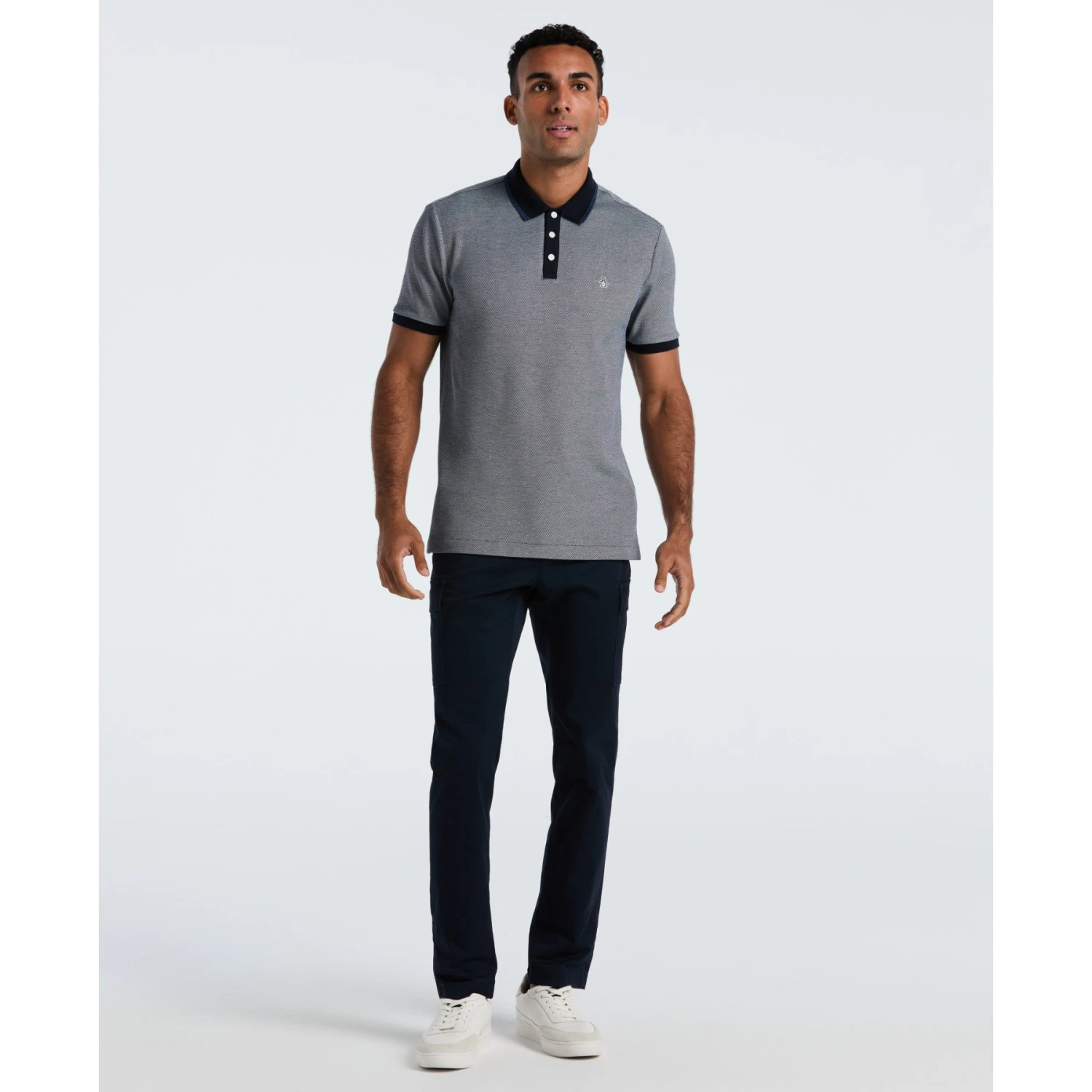 Original Penguin Tricolour Pique Polo Shirt In Dark Sapphire(Tricolour Pique Polo Shirt Blue Opkf2501gp 413) 4 Original Penguin Tricolour Pique Polo Shirt In Dark Sapphire(Tricolour Pique Polo Shirt Blue Opkf2501gp 413) - Image 4