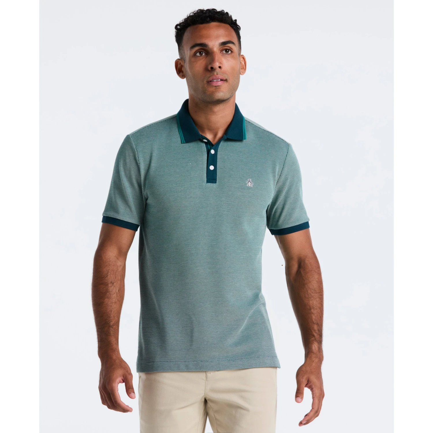 Original Penguin Tricolour Pique Polo Shirt In Reflecting Pond(Tricolour Pique Polo Shirt Blue Opkf2501gp 470) 1 Original Penguin Tricolour Pique Polo Shirt In Reflecting Pond(Tricolour Pique Polo Shirt Blue Opkf2501gp 470)