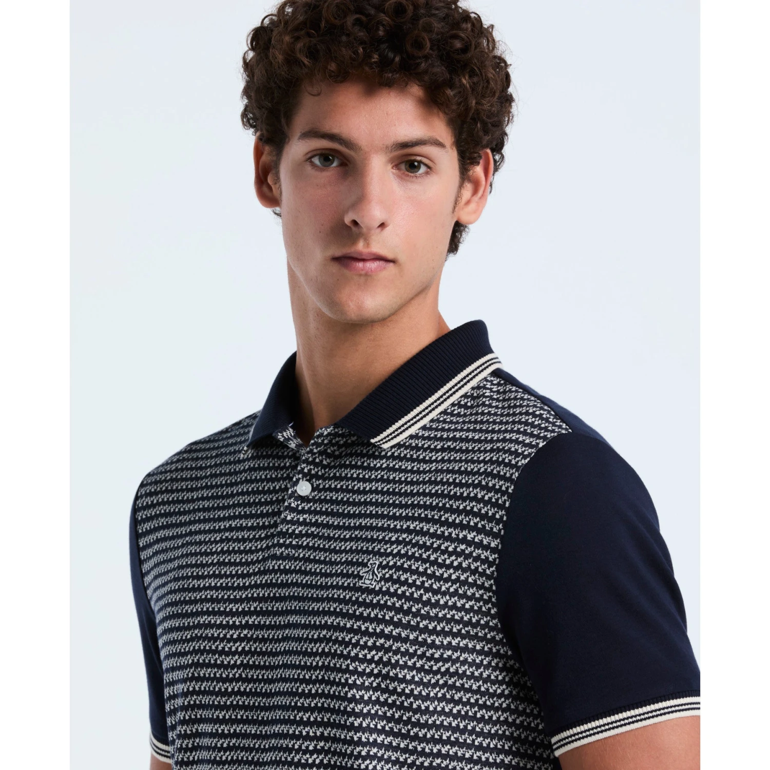 Original Penguin Mini Jacquard Polo Shirt In Dark Sapphire(Mini Jacquard Polo Shirt Blue Opkf2503gp 413) 3 Original Penguin Mini Jacquard Polo Shirt In Dark Sapphire(Mini Jacquard Polo Shirt Blue Opkf2503gp 413) - Image 3