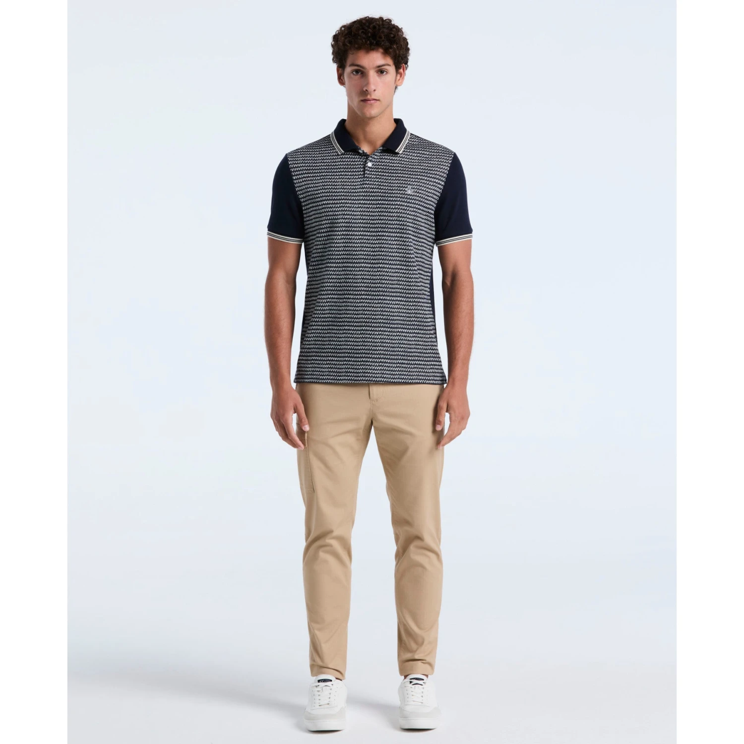 Original Penguin Mini Jacquard Polo Shirt In Dark Sapphire(Mini Jacquard Polo Shirt Blue Opkf2503gp 413) 4 Original Penguin Mini Jacquard Polo Shirt In Dark Sapphire(Mini Jacquard Polo Shirt Blue Opkf2503gp 413) - Image 4