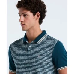 Original Penguin Mini Jacquard Polo Shirt In Reflecting Pond(Mini Jacquard Polo Shirt Blue Opkf2503gp 470) -Original Penguin Outlet OPKF2503 470 alt2