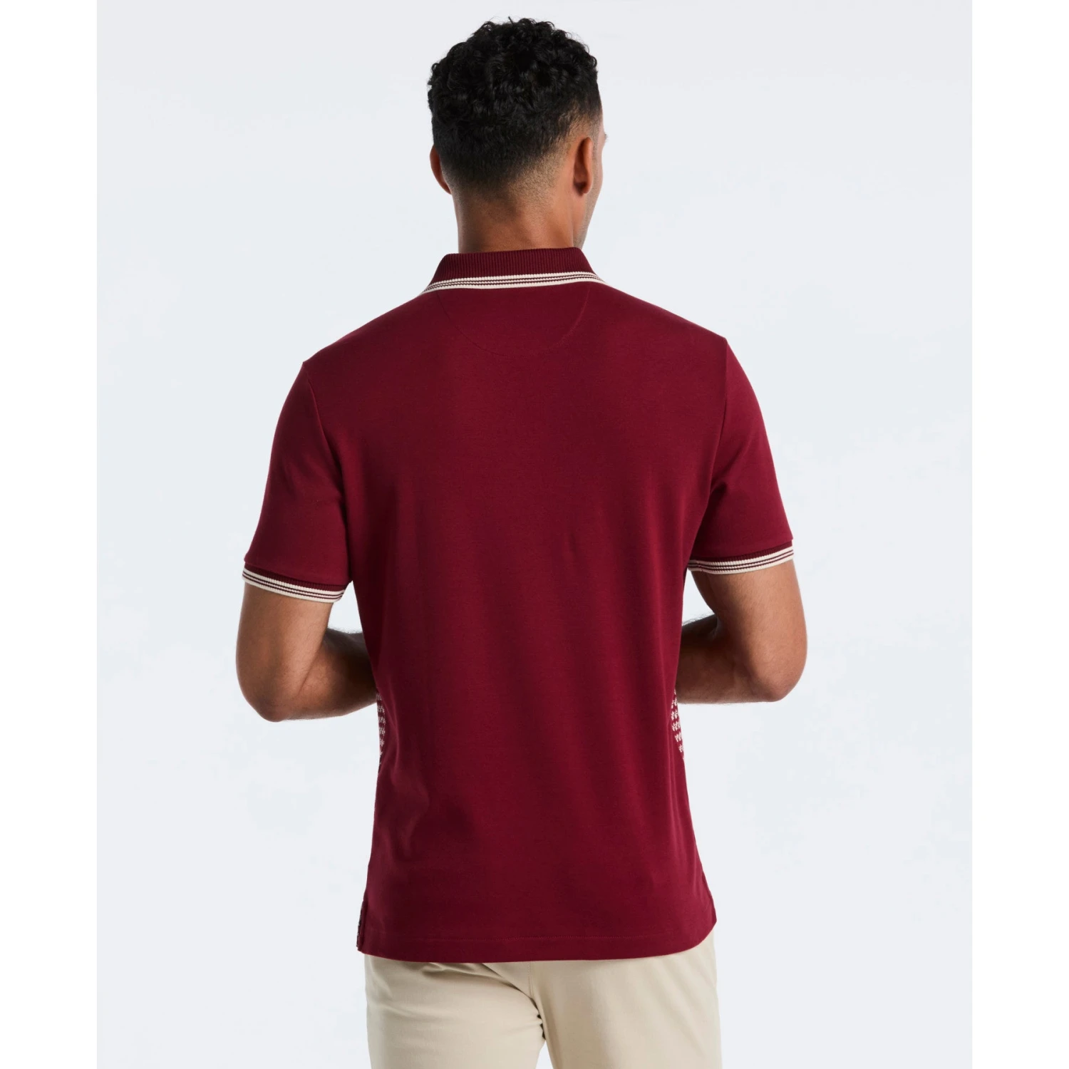 Original Penguin Mini Jacquard Polo Shirt In Cabernet(Mini Jacquard Polo Shirt Red Opkf2503gp 605) 2 Original Penguin Mini Jacquard Polo Shirt In Cabernet(Mini Jacquard Polo Shirt Red Opkf2503gp 605) - Image 2