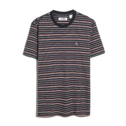 Original Penguin Yarn-Dyed Stripe T-Shirt In Dark Sapphire(Yarn Dyed Stripe T Shirt Blue Opkf2504gp 413) 9 Original Penguin Yarn-Dyed Stripe T-Shirt In Dark Sapphire(Yarn Dyed Stripe T Shirt Blue Opkf2504gp 413) -Original Penguin Outlet OPKF2504 413 alt4
