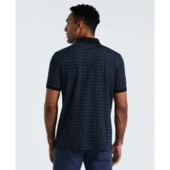Original Penguin Geometric Jacquard Polo Shirt In Dark Sapphire(Geometric Jacquard Polo Shirt Blue Opkf2507gp 413) -Original Penguin Outlet OPKF2507 413 alt1
