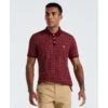 Original Penguin Geometric Jacquard Polo Shirt In Cabernet(Geometric Jacquard Polo Shirt Red Opkf2507gp 605)