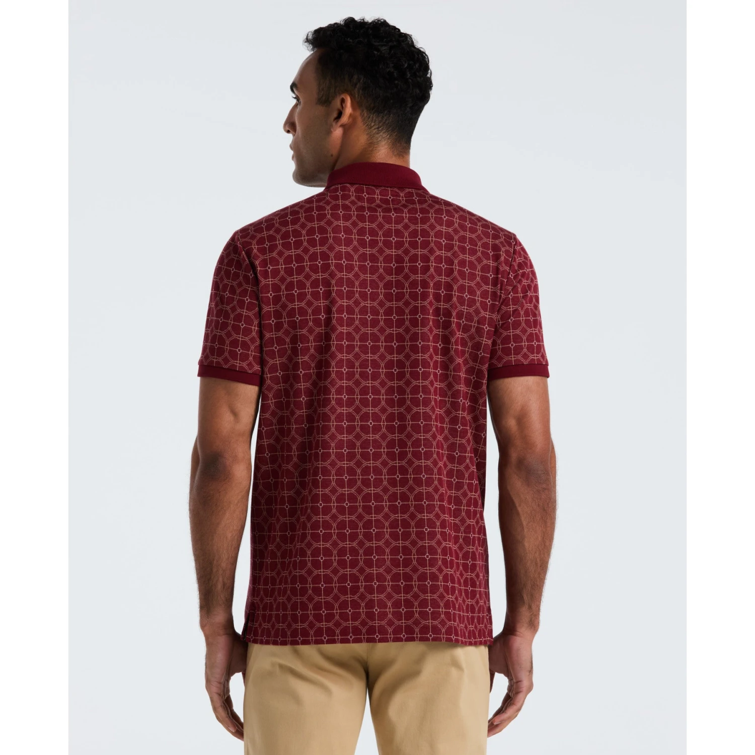 Original Penguin Geometric Jacquard Polo Shirt In Cabernet(Geometric Jacquard Polo Shirt Red Opkf2507gp 605) 2 Original Penguin Geometric Jacquard Polo Shirt In Cabernet(Geometric Jacquard Polo Shirt Red Opkf2507gp 605) - Image 2