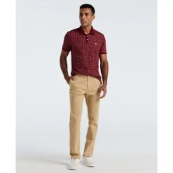Original Penguin Geometric Jacquard Polo Shirt In Cabernet(Geometric Jacquard Polo Shirt Red Opkf2507gp 605) 8 Original Penguin Geometric Jacquard Polo Shirt In Cabernet(Geometric Jacquard Polo Shirt Red Opkf2507gp 605) -Original Penguin Outlet OPKF2507 605 alt3