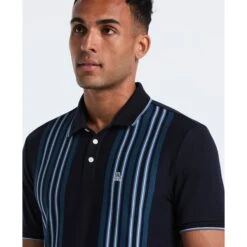 Original Penguin Interlock Vertical Stripe Polo Shirt In Dark Sapphire(Interlock Vertical Stripe Polo Shirt Blue Opkf2508gp 413) 7 Original Penguin Interlock Vertical Stripe Polo Shirt In Dark Sapphire(Interlock Vertical Stripe Polo Shirt Blue Opkf2508gp 413) -Original Penguin Outlet OPKF2508 413 alt2