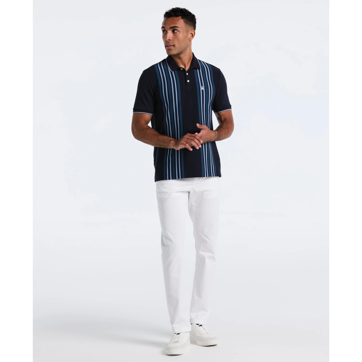 Original Penguin Interlock Vertical Stripe Polo Shirt In Dark Sapphire(Interlock Vertical Stripe Polo Shirt Blue Opkf2508gp 413) 4 Original Penguin Interlock Vertical Stripe Polo Shirt In Dark Sapphire(Interlock Vertical Stripe Polo Shirt Blue Opkf2508gp 413) - Image 4