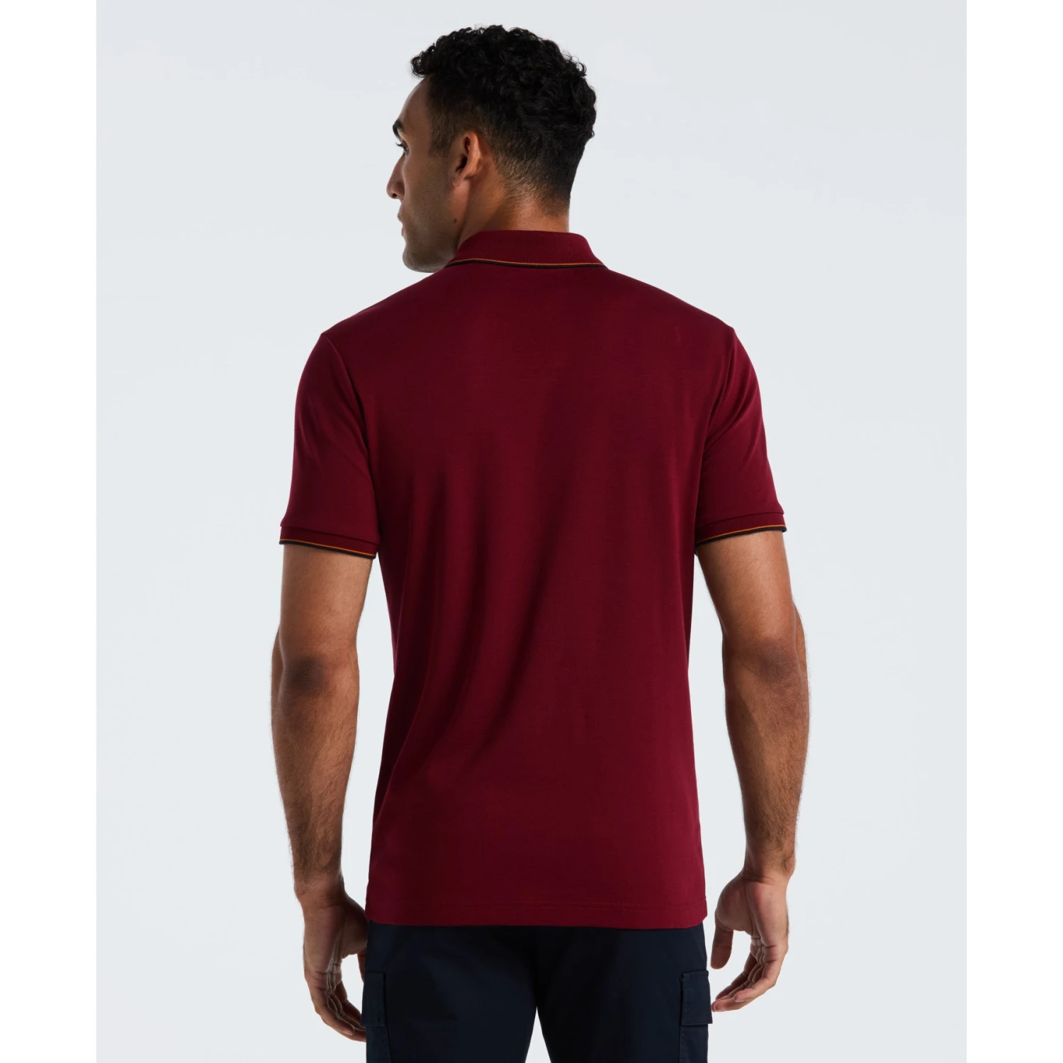 Original Penguin Interlock Vertical Stripe Polo Shirt In Cabernet(Interlock Vertical Stripe Polo Shirt Red Opkf2508gp 605) 2 Original Penguin Interlock Vertical Stripe Polo Shirt In Cabernet(Interlock Vertical Stripe Polo Shirt Red Opkf2508gp 605) - Image 2