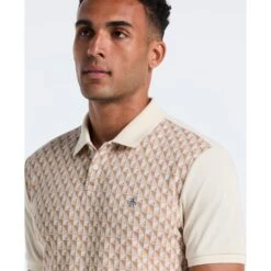 Original Penguin Martini Print Polo Shirt In Birch(Martini Print Polo Shirt Beige Opkf2512gp 252) 6 Original Penguin Martini Print Polo Shirt In Birch(Martini Print Polo Shirt Beige Opkf2512gp 252) -Original Penguin Outlet OPKF2512 252 alt2
