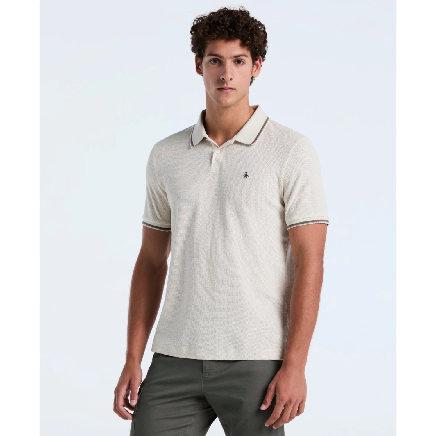 Original Penguin Honeycomb Tipped Polo Shirt In Birch(Honeycomb Tipped Polo Shirt Beige Opkf2513gp 252) 1 Original Penguin Honeycomb Tipped Polo Shirt In Birch(Honeycomb Tipped Polo Shirt Beige Opkf2513gp 252)
