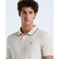 Original Penguin Honeycomb Tipped Polo Shirt In Birch(Honeycomb Tipped Polo Shirt Beige Opkf2513gp 252) 6 Original Penguin Honeycomb Tipped Polo Shirt In Birch(Honeycomb Tipped Polo Shirt Beige Opkf2513gp 252) -Original Penguin Outlet OPKF2513 252 alt2