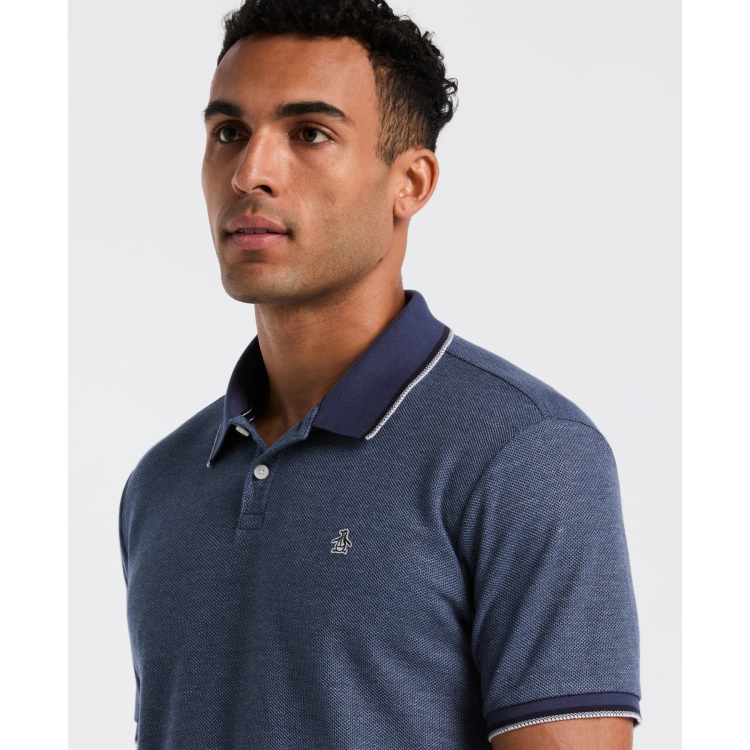 Original Penguin Honeycomb Tipped Polo Shirt In Sargasso Sea(Honeycomb Tipped Polo Shirt Blue Opkf2513gp 485) 3 Original Penguin Honeycomb Tipped Polo Shirt In Sargasso Sea(Honeycomb Tipped Polo Shirt Blue Opkf2513gp 485) - Image 3