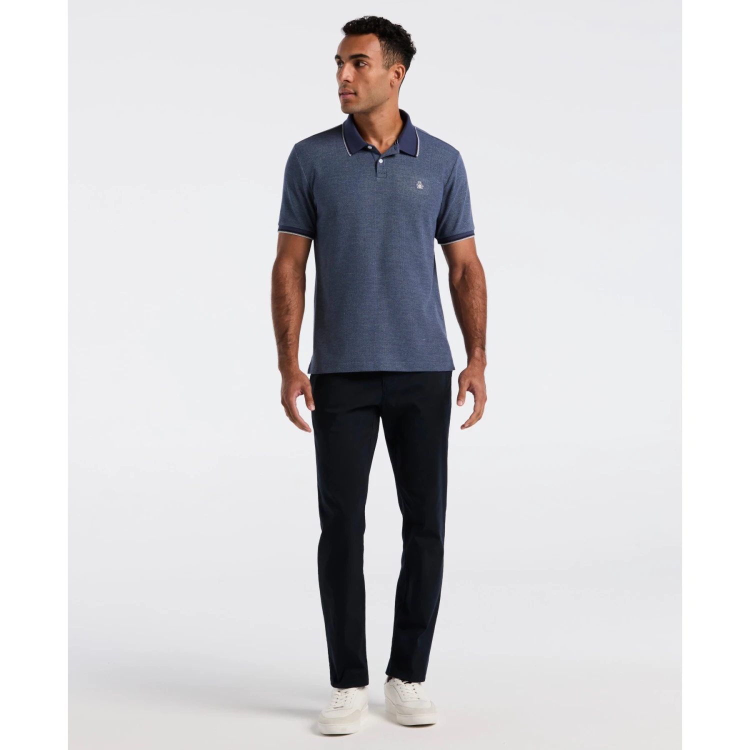 Original Penguin Honeycomb Tipped Polo Shirt In Sargasso Sea(Honeycomb Tipped Polo Shirt Blue Opkf2513gp 485) 4 Original Penguin Honeycomb Tipped Polo Shirt In Sargasso Sea(Honeycomb Tipped Polo Shirt Blue Opkf2513gp 485) - Image 4
