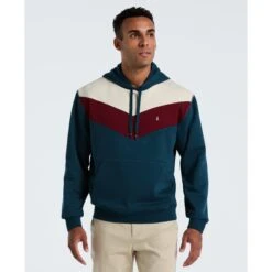 Original Penguin Chevron Colour Block Hoodie In Reflecting Pond(Chevron Colour Block Hoodie Blue Opkf2514gp 470)