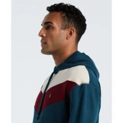Original Penguin Chevron Colour Block Hoodie In Reflecting Pond(Chevron Colour Block Hoodie Blue Opkf2514gp 470) -Original Penguin Outlet OPKF2514 470 alt2