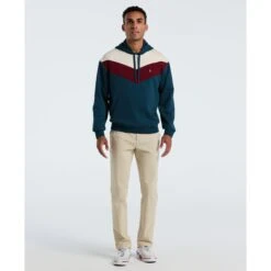 Original Penguin Chevron Colour Block Hoodie In Reflecting Pond(Chevron Colour Block Hoodie Blue Opkf2514gp 470) -Original Penguin Outlet OPKF2514 470 alt3