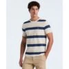 Original Penguin Pique Engineered Stripe T-Shirt In Birch(Pique Engineered Stripe T Shirt Beige Opkf2518gp 252)