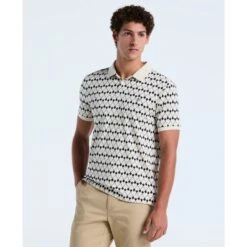 Original Penguin Flags Print Polo Shirt In Birch(Flags Print Polo Shirt Beige Opkf2520gp 252)