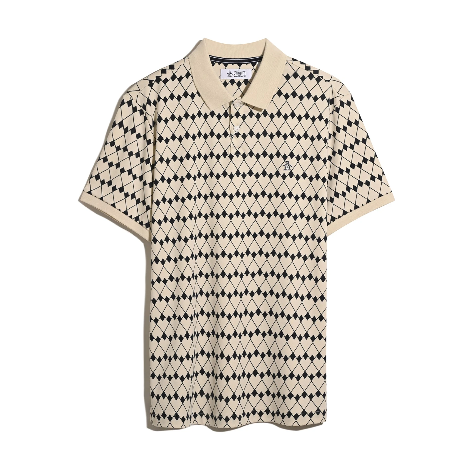 Original Penguin Flags Print Polo Shirt In Birch(Flags Print Polo Shirt Beige Opkf2520gp 252) 5 Original Penguin Flags Print Polo Shirt In Birch(Flags Print Polo Shirt Beige Opkf2520gp 252) - Image 5