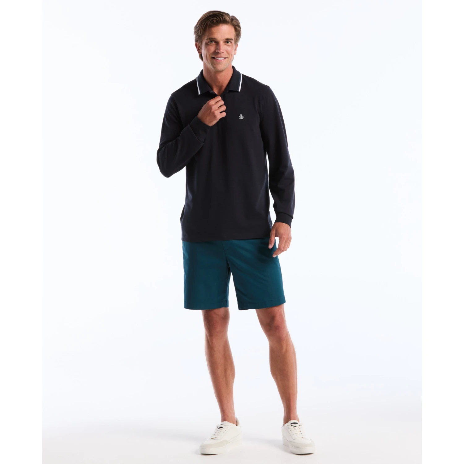 Original Penguin Sticker Pete Tipped Long Sleeve Polo Shirt In Dark Sapphire(Sticker Pete Tipped Long Sleeve Polo Shirt Blue Opkf2522gp 413) 4 Original Penguin Sticker Pete Tipped Long Sleeve Polo Shirt In Dark Sapphire(Sticker Pete Tipped Long Sleeve Polo Shirt Blue Opkf2522gp 413) - Image 4